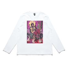 Load image into Gallery viewer, &quot;Usagi Moon&quot; Cut and Sew Wide-body Long Sleeved Tee White/Black/Beige