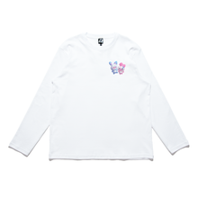 Load image into Gallery viewer, &quot;Usagi Moon 2.0&quot; Cut and Sew Wide-body Long Sleeved Tee White/Beige