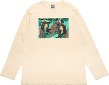 Load image into Gallery viewer, "Lava Land" Cut and Sew Wide-body Long Sleeved Tee White/Beige