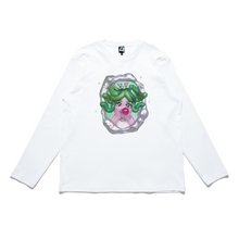 Load image into Gallery viewer, "Medusa Gorgon Cut and Sew Wide-body Long Sleeved Tee White/Black