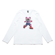 Load image into Gallery viewer, "Sailor Tora" Cut and Sew Wide-body Long Sleeved Tee White