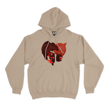 Load image into Gallery viewer, "Red Cat" Basic Hoodie Black/Beige
