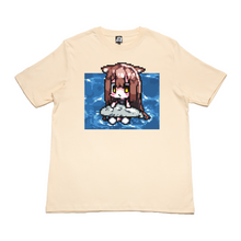 Load image into Gallery viewer, "Floating" Cut and Sew Wide-body Tee Beige