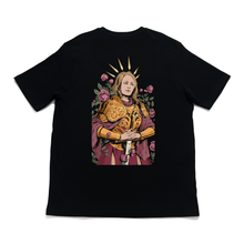 Load image into Gallery viewer, "Peony Knight" Cut and Sew Wide-body Tee Black
