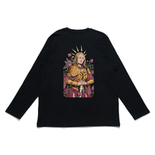 Load image into Gallery viewer, "Peony Knight" Cut and Sew Wide-body Long Sleeved Tee Black