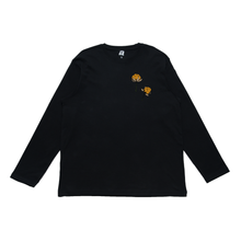 Load image into Gallery viewer, "Peony Knight" Cut and Sew Wide-body Long Sleeved Tee Black