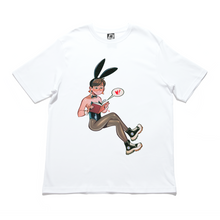 Load image into Gallery viewer, "Leisure Time for Alice" Cut and Sew Wide-body Tee White/Black