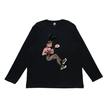 Load image into Gallery viewer, "Leisure Time for Alice" Cut and Sew Wide-body Long Sleeved Tee White/Black