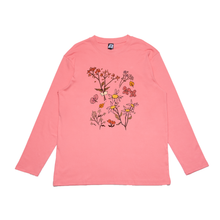 Load image into Gallery viewer, "Withered Things" Cut and Sew Wide-body Long Sleeved Tee White/Salmon Pink