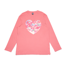 Load image into Gallery viewer, "Strawberries" Cut and Sew Wide-body Long Sleeved Tee Salmon Pink / Black