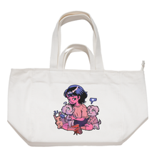 Load image into Gallery viewer, "Paw Pals" Tote Carrier Bag Cream/Green