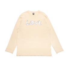 Load image into Gallery viewer, "Love" Cut and Sew Wide-body Long Sleeved Tee Beige / Black
