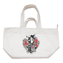 Load image into Gallery viewer, "Mewx2Skulls" Tote Carrier Bag Cream