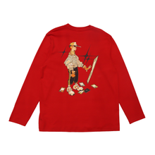 Load image into Gallery viewer, "TCG Boi" Cut and Sew Wide-body Long Sleeved Tee Beige / Red