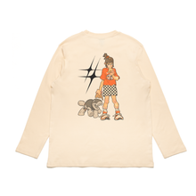 Load image into Gallery viewer, "Everbody Loves Pizza" Cut and Sew Wide-body Long Sleeved Tee White/Beige