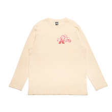 Load image into Gallery viewer, "Everbody Loves Pizza" Cut and Sew Wide-body Long Sleeved Tee White/Beige