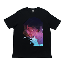 Load image into Gallery viewer, "Ghost Lillies" Taper-Fit Heavy Cotton Tee Violet / Black