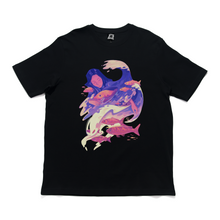 Load image into Gallery viewer, "Counting Fish" Cut and Sew Wide-body Tee White/Black