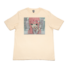 Load image into Gallery viewer, "Pink Fantasy" Cut and Sew Wide-body Tee Beige/Salmon Pink