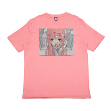 Load image into Gallery viewer, "Pink Fantasy" Cut and Sew Wide-body Tee Beige/Salmon Pink