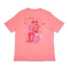 Load image into Gallery viewer, "Cowboys make better lovers" Cut and Sew Wide-body Tee Black/Salmon pink
