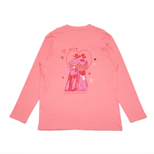 Load image into Gallery viewer, "Cowboys make better lovers" Cut and Sew Wide-body Long Sleeved Tee Black/Salmon Pink