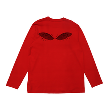 Load image into Gallery viewer, "Bug Dark" Cut and Sew Wide-body Long Sleeved Tee Beige/Red