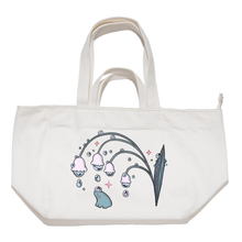 Load image into Gallery viewer, "Frog Lily of the Valley" Tote Carrier Bag Cream/Green