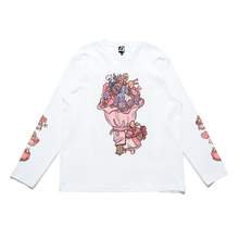 Load image into Gallery viewer, "Valentines Bouquet" Cut and Sew Wide-body Long Sleeved Tee White/Beige/Salmon Pink/Sky Blue