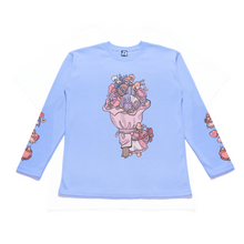 Load image into Gallery viewer, "Valentines Bouquet" Cut and Sew Wide-body Long Sleeved Tee White/Beige/Salmon Pink/Sky Blue