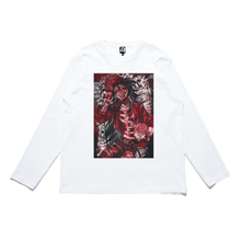 Load image into Gallery viewer, "Slasher Ed" Cut and Sew Wide-body Long Sleeved Tee White