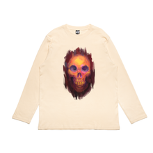 Load image into Gallery viewer, "Skull" Cut and Sew Wide-body Long Sleeved Tee Black/Beige