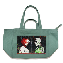 Load image into Gallery viewer, "Dead Alive" Tote Carrier Bag Cream/Green