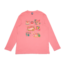 Load image into Gallery viewer, "Birthday" Cut and Sew Wide-body Long Sleeved Tee Salmon Pink