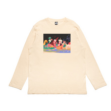 Load image into Gallery viewer, "Sweet Birthday" Cut and Sew Wide-body Long Sleeved Tee Beige