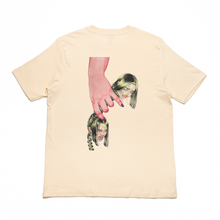 Load image into Gallery viewer, "First Phone & Last Phone" Cut and Sew Wide-body Tee Beige/Salmon Pink