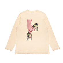 Load image into Gallery viewer, "First Phone & Last Phone" Cut and Sew Wide-body Long Sleeved Tee Salmon Pink/Beige