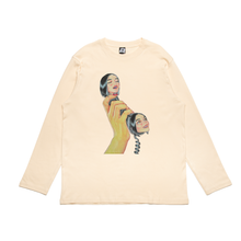 Load image into Gallery viewer, "First Phone & Last Phone" Cut and Sew Wide-body Long Sleeved Tee Salmon Pink/Beige