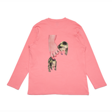 Load image into Gallery viewer, "First Phone & Last Phone" Cut and Sew Wide-body Long Sleeved Tee Salmon Pink/Beige