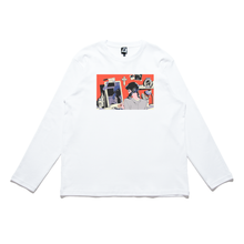 Load image into Gallery viewer, &quot;Trim&quot; Cut and Sew Wide-body Long Sleeved Tee White/Black
