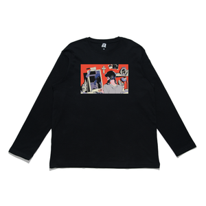 "Trim" Cut and Sew Wide-body Long Sleeved Tee White/Black