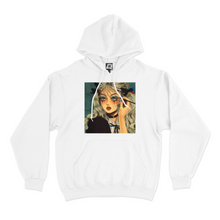 Load image into Gallery viewer, "Black Tears" Fleece Hoodie Beige/White