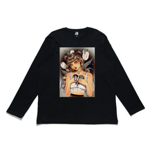 Load image into Gallery viewer, “empty heart" Cut and Sew Wide-body Long Sleeved Tee Salmon Pink/Black
