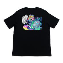 Load image into Gallery viewer, "Villain and Cat Guy" Cut and Sew Wide-body Tee Black