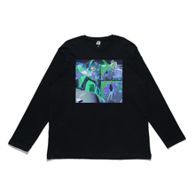 Load image into Gallery viewer, "Villain and Cat Guy" Cut and Sew Wide-body Long Sleeved Tee Black