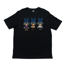 Load image into Gallery viewer, "Three little bnuys"  Cut and Sew Wide-body Tee Black/Beige