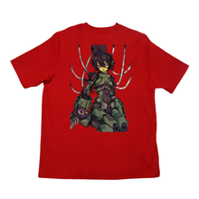 Load image into Gallery viewer, "Meka" Cut and Sew Wide-body Tee White/Black/Red
