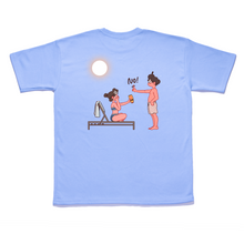 Load image into Gallery viewer, "1" Taper-Fit Heavy Cotton Tee Sky Blue