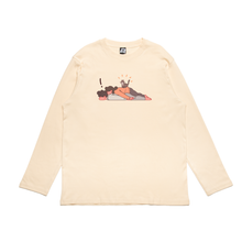 Load image into Gallery viewer, "2" Cut and Sew Wide-body Long Sleeved Tee White/Beige