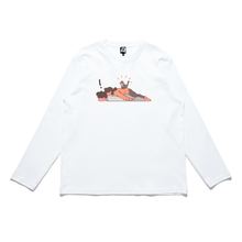 Load image into Gallery viewer, "2" Cut and Sew Wide-body Long Sleeved Tee White/Beige